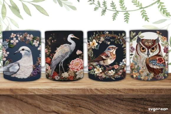 Bird Embroidery Mug Design Review
