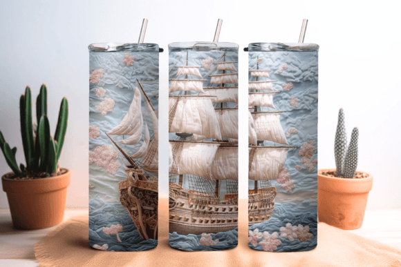 Evaluating Embroidery Ship Tumbler Wrap for Etsy