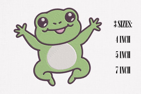 Review: Cute Green Frog Jumping Embroidery