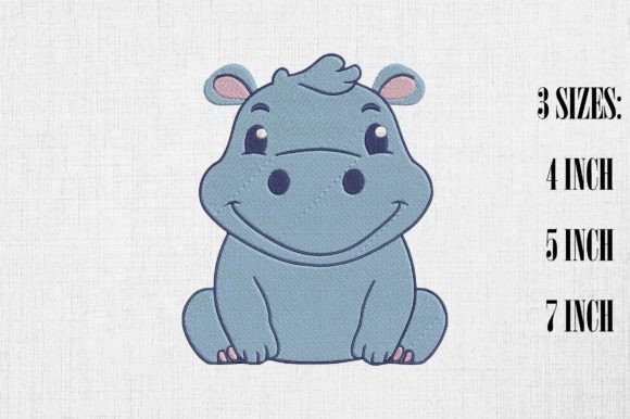 Review: Kawaii Hippo Embroidery Design for Commercial Use