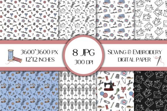 Review: Sewing Embroidery Digital Papers Pack for Makers