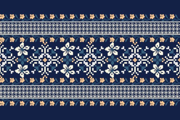 Reviewing Floral Pixel Art Pattern Embroidery