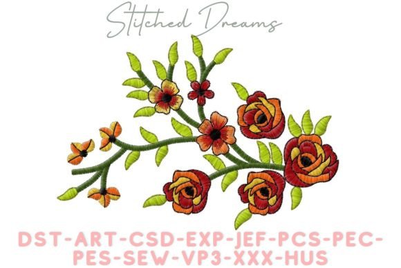 Reviewing the Arrangement of Flowers Embroidery Design